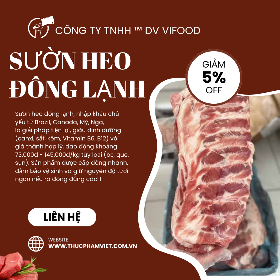 Sườn Heo Đông Lạnh Nhập Khẩu | Giá Sỉ Tốt Cho Nhà Hàng