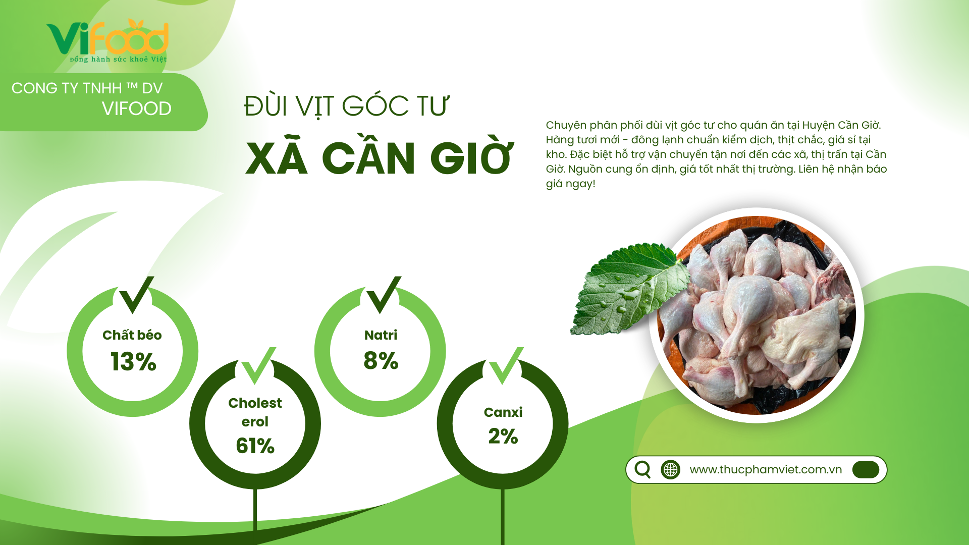 Phân Phối Đùi Vịt Góc Tư Cho Quán Ăn Huyện Cần Giờ
