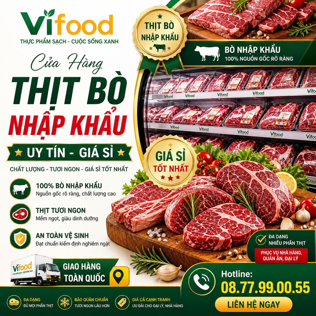 Cửa Hàng Thịt Bò Nhập Khẩu Uy Tín Giá Sỉ