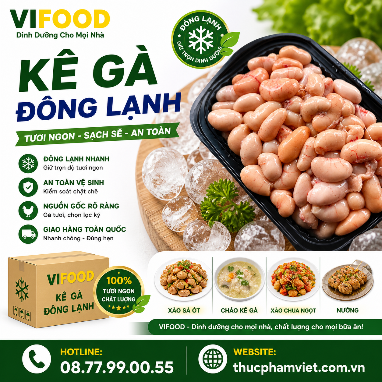Kê gà đông lạnh