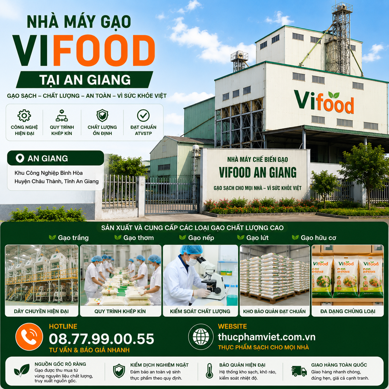 Nhà Máy Gạo VIFOOD Tại An Giang
