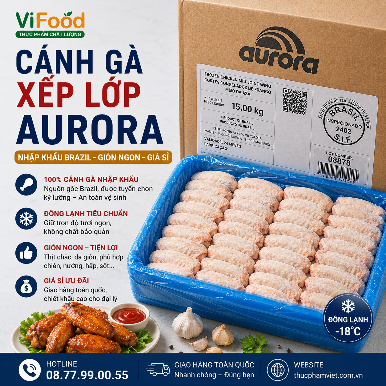 Cánh gà xếp lớp Aurora
