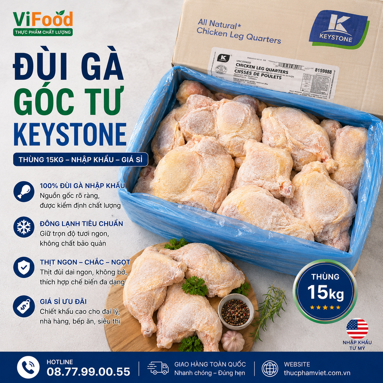 Đùi Gà Góc Tư Keystone