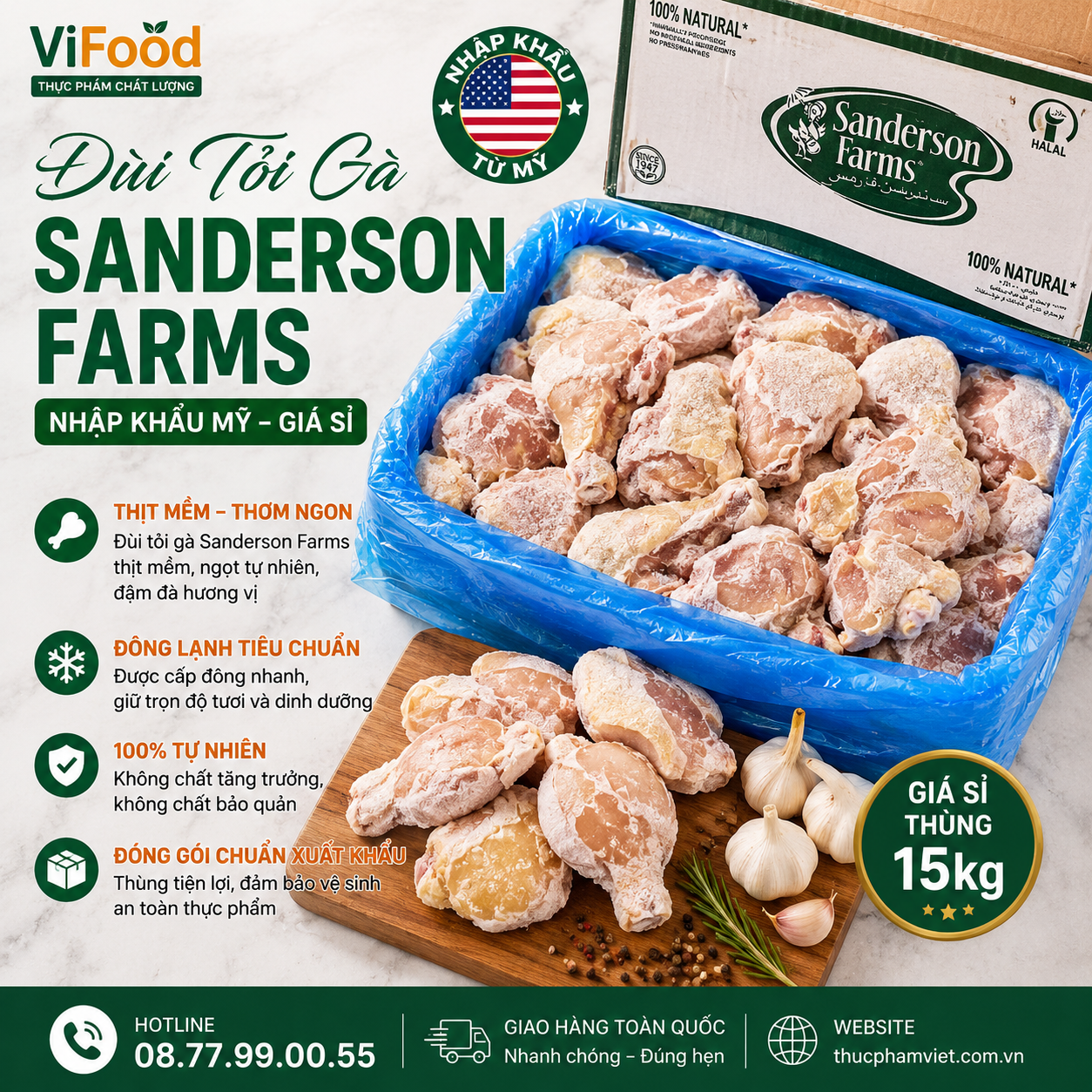 Đùi Tỏi Gà Sanderson