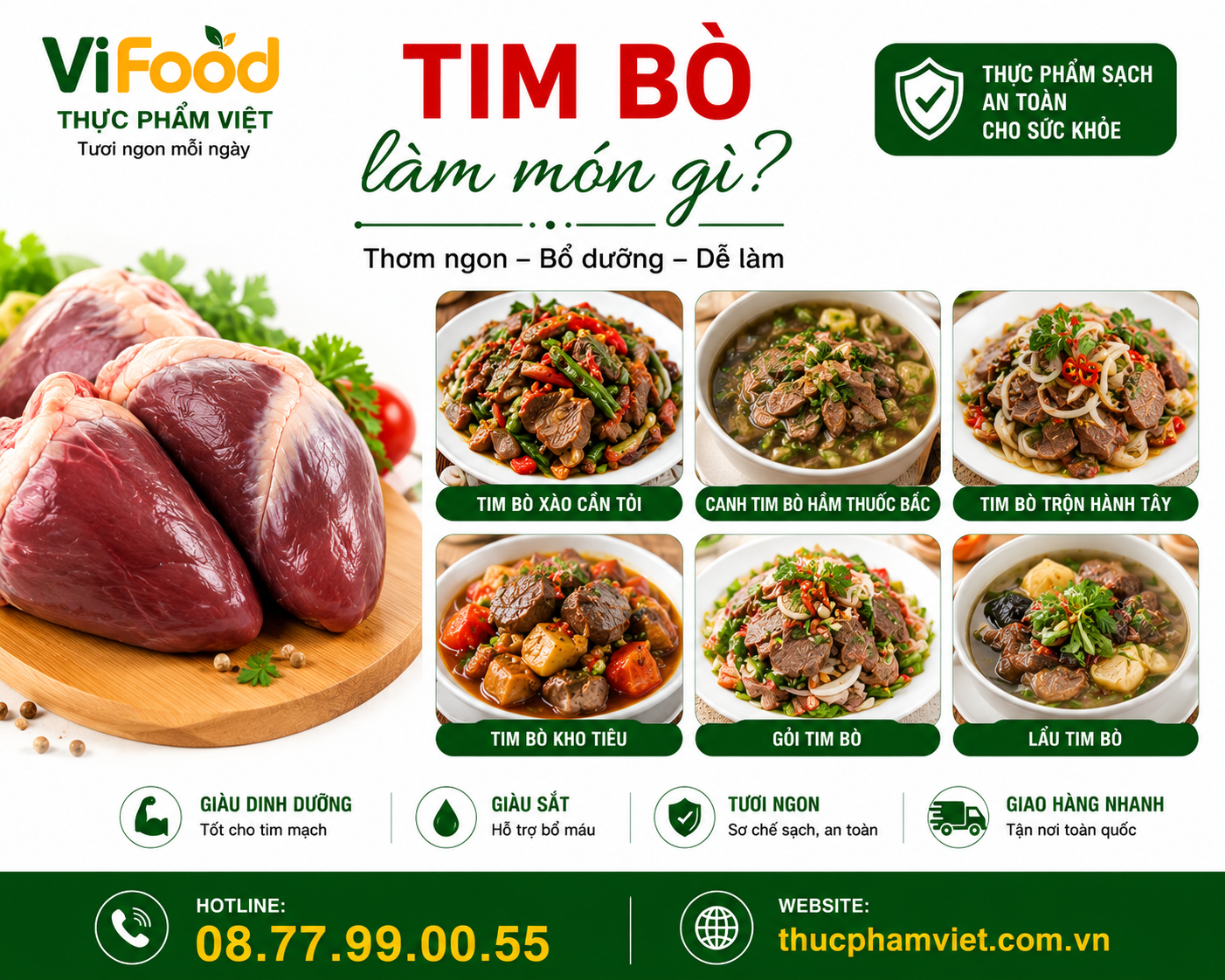 Tim Bò Làm Món Gì Ngon? Top Các Món Ngon Từ Tim Bò Dễ Làm
