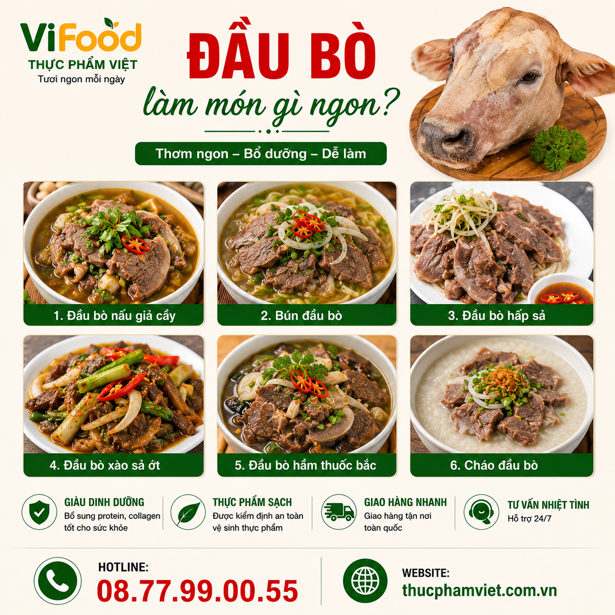 Đầu Bò Làm Món Gì Ngon? Gợi Ý Những Món Ăn Hấp Dẫn Từ Đầu Bò