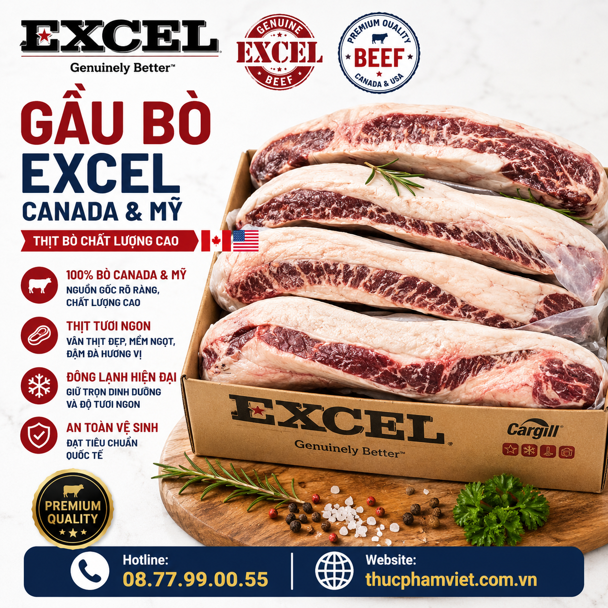 Gầu Bò Excel Canada & Mỹ 🥩 Nhập Khẩu
