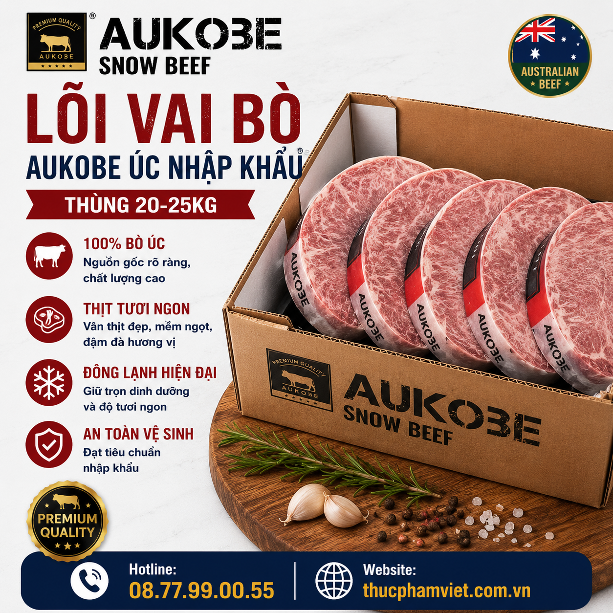 Lõi Vai Bò Aukobe Úc 🥩 Nhập Khẩu Chính Ngạch