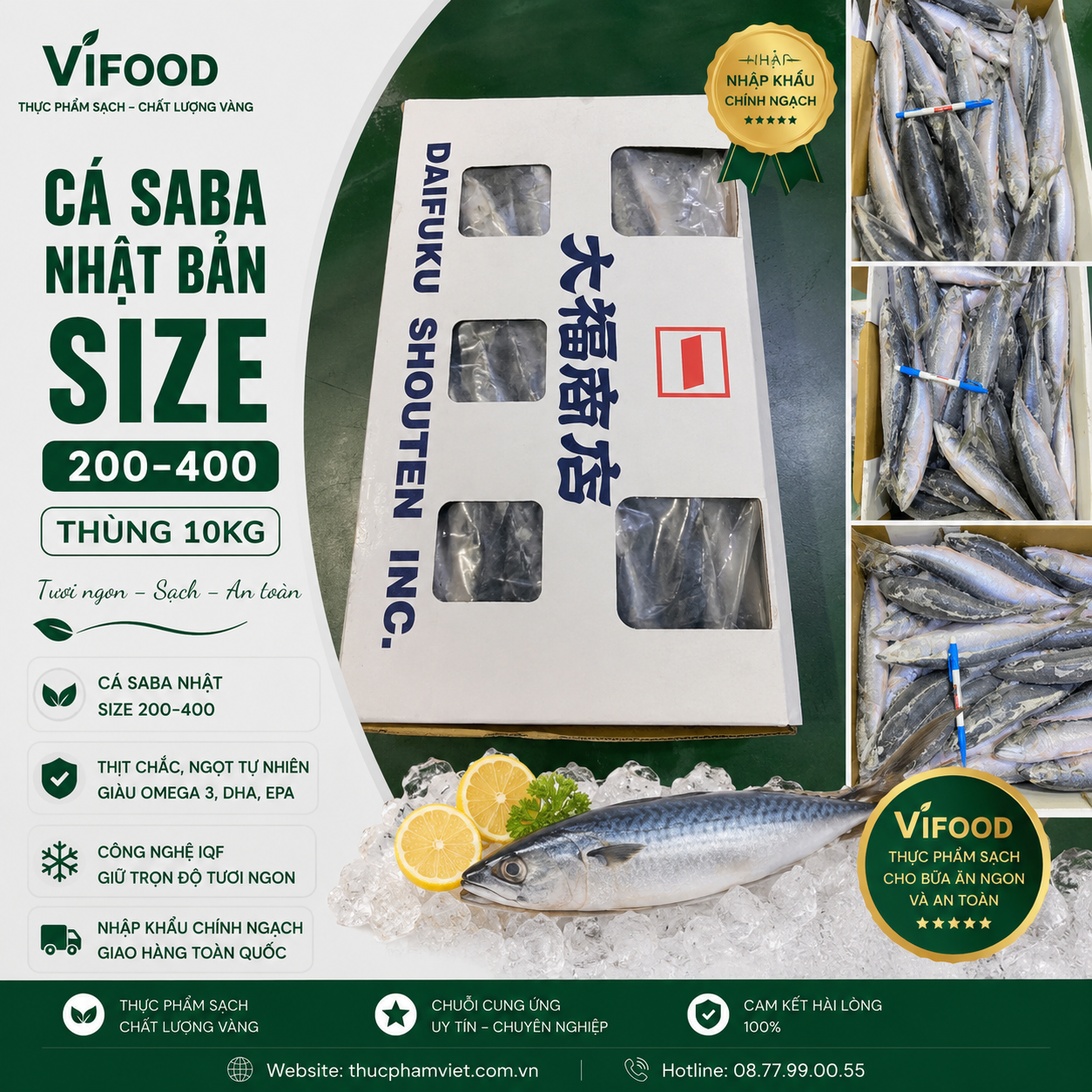 Cá Saba Nhật Size 200-400