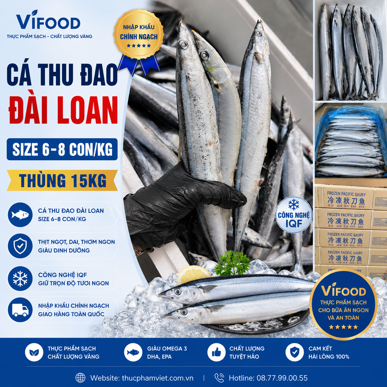 Cá Thu Đao Đài Loan Size 6–8 Con
